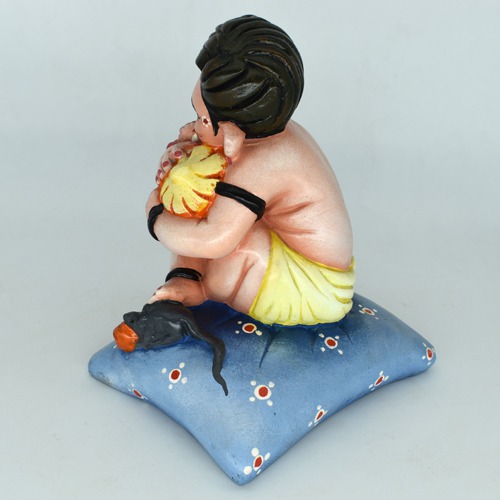 Bal Ganesha  Sitting On Pillow With Modak Idol For  Home Decor