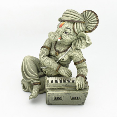 Decorative  Ganesha Playing Harmonium Showpiece For Home Decor