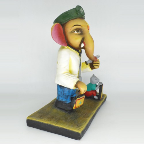 Multicolor Doctor Ganesh Idol 14.4 inch for Home Decor