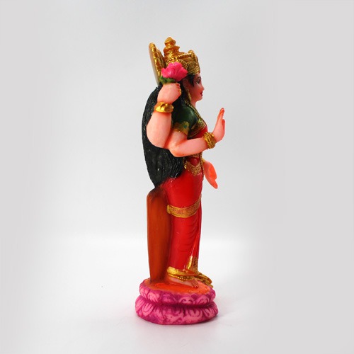 Fiber Lord Laxmi Mata Ji Statue for Pooja Room Home Temple Murti /  Size - 7 Inch, Multicolour
