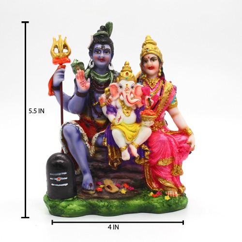 Shiva Ganesha Parvati/Shiv parivar/Shiv Idol/Shiv parivar Metal/shivji Metal/shivpariwar for Pooja/Shiv parivar murti/Shiv parivar/Shiv ji Idol Statue for Home Decoration and Gifting