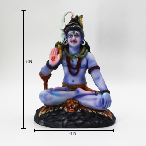 Fiber Multicolour Shiv Idol  Shiva Idol for Home & Office Temple I Living Room I Car Dashboard