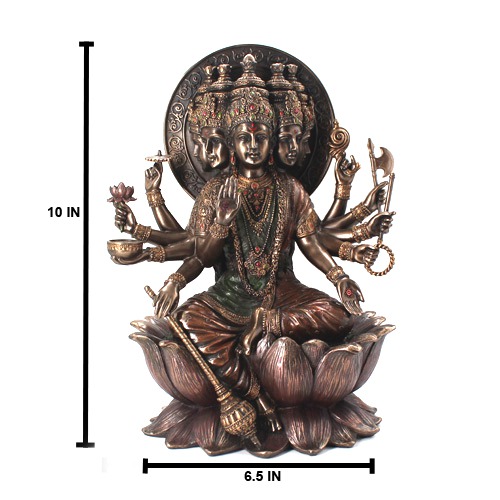 Resin Gaytri Mata Statue for Pooja Room Home Temple Murti / Big Size - 10 Inch,