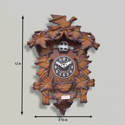 Kairos Wooden Cuckoo Clock ( 12x 8.10 inches, Brown )