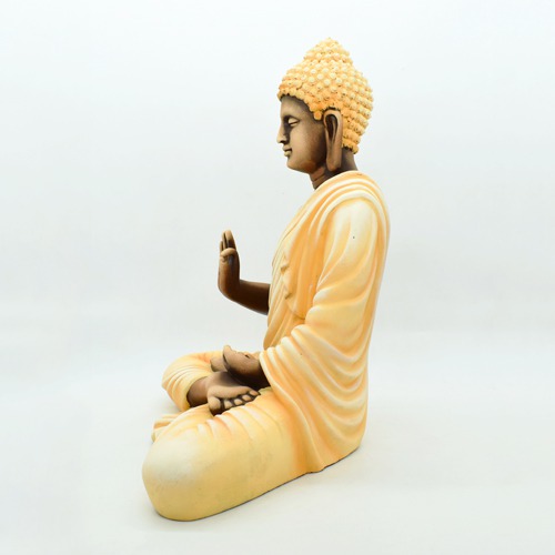 Sitting Buddha Idol for Home Decor, Lord Peace Buddha Decoration for Living Room & Gifting Statue Showpiece; Good Luck Gift