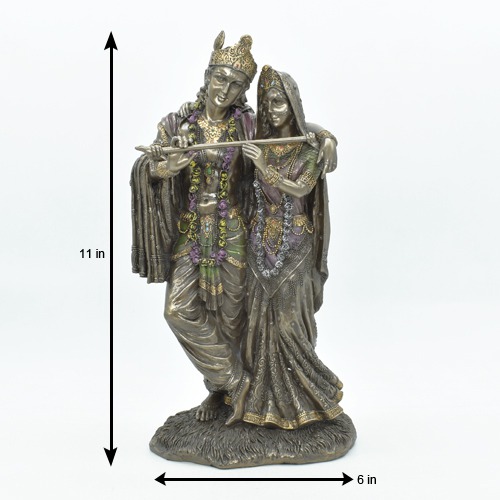 Resin Radha Krishna Idol Statue Showpiece 11inch