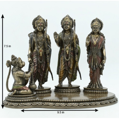 Lord Ram Darbar Idol Metal Showpiece Hindu Religious Idols Ram Sita Laxman Hanuman Murti Puja Diwali Decoration Items