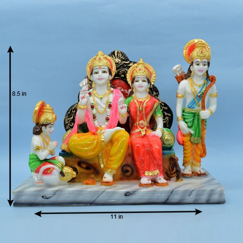 Ramdarbar statue - Ram Darbar Idol - Ramdarbar idol for Home Temple- Ram Darbar Murti - Ramdarbar Murti for Home Temple- Ram Laxman Sita Hanuman Statue Idol Murti
