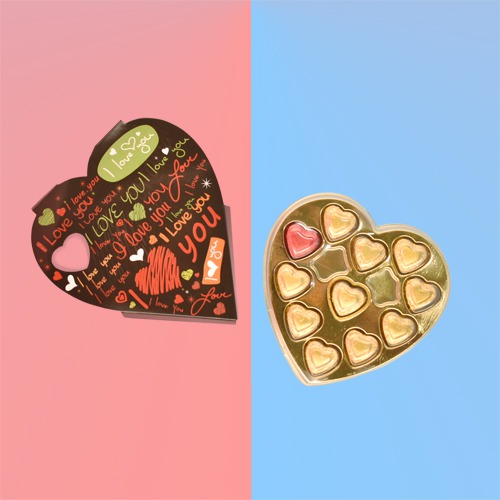 Handmade Chocolate 11 Piece Heart Shape Chocolate and Box for Gift Truffles