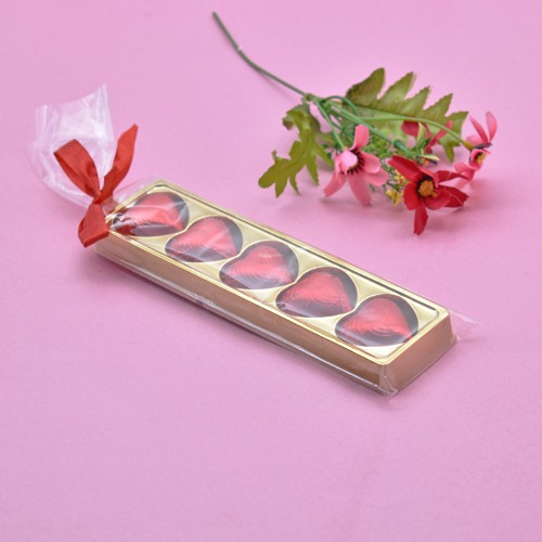 Chokocraze Chokobouquet Love Valentine Day Gift Pack Of Heart shape Chocolates Five Piece