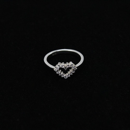 Silver Diamond Heart Ring | Heart shape Ring | Women's Ring