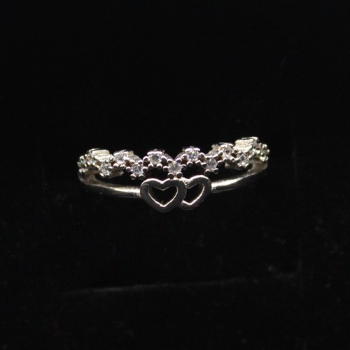 Sliver Two-Tone Linked Heart Ring | Women's Ring | Gift For Women