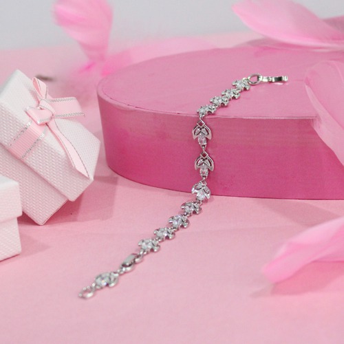 Mesmerising Crystal Leaf silver Plated Bracelet | Designer  Bracelet For Women