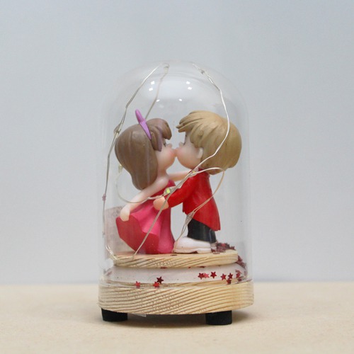 Romantic Couple In Dome With Lights