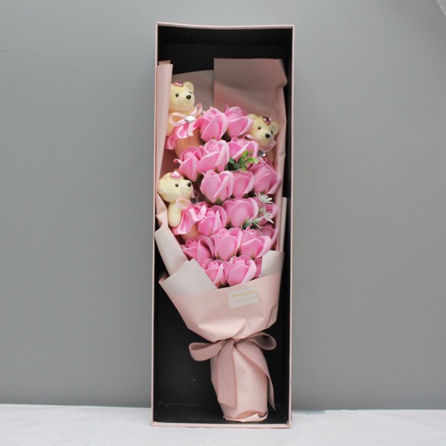 Especially For You| Pink Roses Bouquet With Teddy Bear