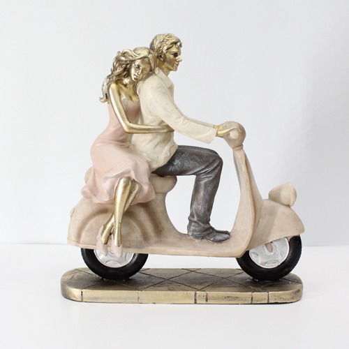 Scooter Riding Sweet Couple Statue| Love Miniatures