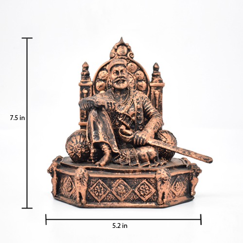 Chhatrapati shivaji Maharaj sitting on Singhasan Bronze Finished