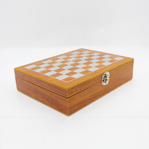 Wooden Hip Flask and Playing Card, Dice Set