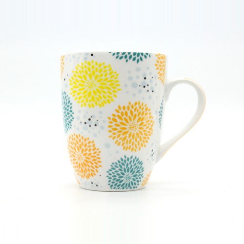 Printed Colourful Flowers Ceramic Coffee Mug