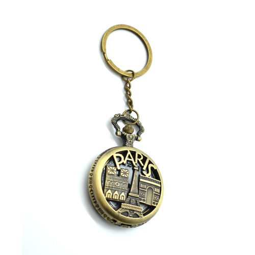 Paris Eiffel Tower Pocket watch Metal Kaychain | Premium Stainless Steel Paris  Keychain For Gifting With Key Ring Anti-Rust