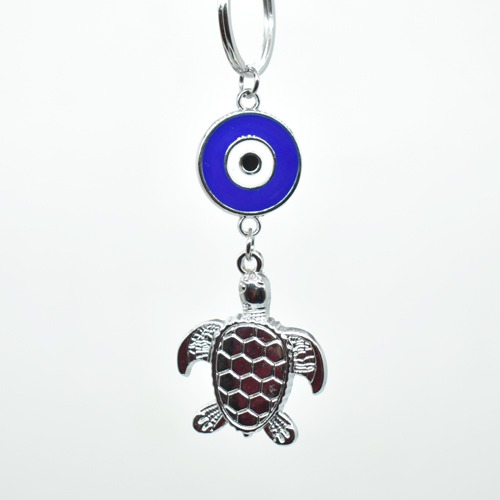 Tortoise Key Chain With Evil Eye | Premium Stainless Steel Evil Eye Keychain For Gifting With Key Ring Anti-Rust