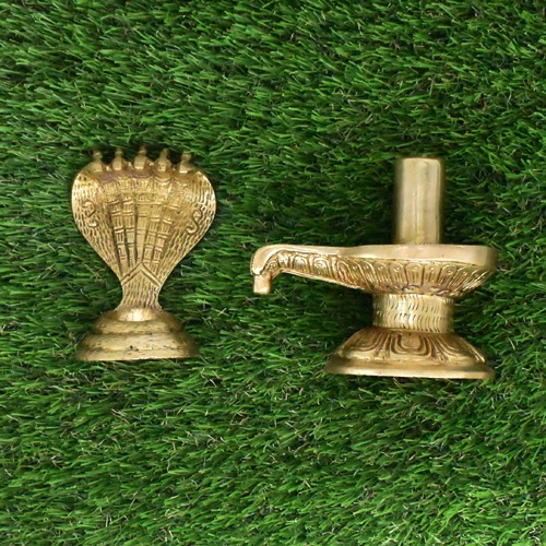 Brass Shiv Ling/ Shivalingam/ Shiv Pindi Idol Brass Shivling With Nag