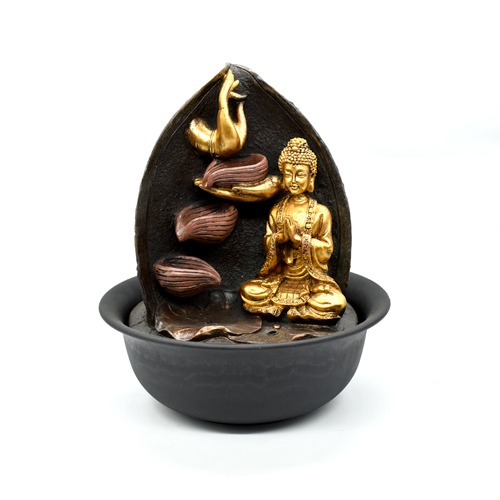 Buddha Gold Meditation Hands Water Fountain For Home & Office Decor