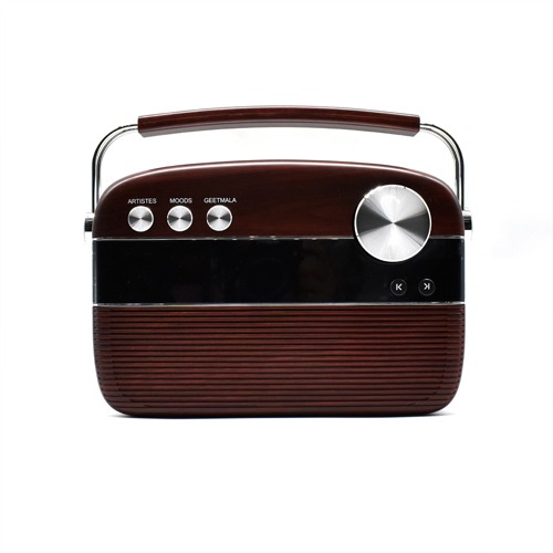 Saregama Carvaan Hindi - Portable Music Player with 5000 Preloaded Songs Cherrywood Red