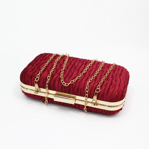 Women Red Solid Purse Clutch | Elegant Party Clutch Bag Chain Sling Bag For Women Girls
