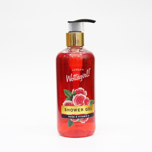 Layer'r Wottagirl Rose & Vitamin-E Shower Gel | Non-Toxic and Paraben Free | For Women, 300ML