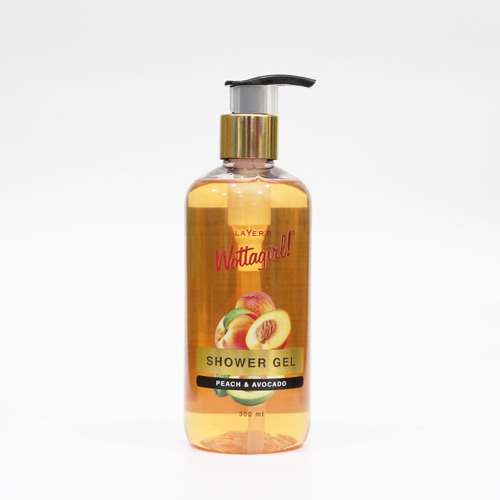 Layer'r Wottagirl Peach & Avocado Shower Gel | Non-Toxic and Paraben Free | For Women, 300ML
