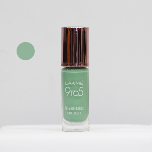 Lakmé 9 to 5 Primer + Gloss Nail Colour, Mint Twist( Green) | Green Colour Nail Polish