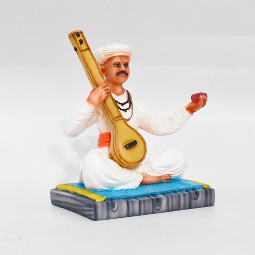 Jagatguru Sant Tukaram Maharaj Idol Multicolour Fiber Idol Tukaram, (6 x 5 inch)