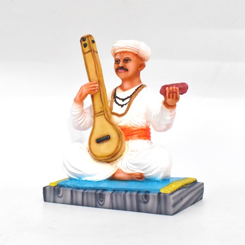 Jagatguru Shant Tukaram Maharaj Idol Multicolour Fiber Idol Tukaram,  (6 x 5 inch)