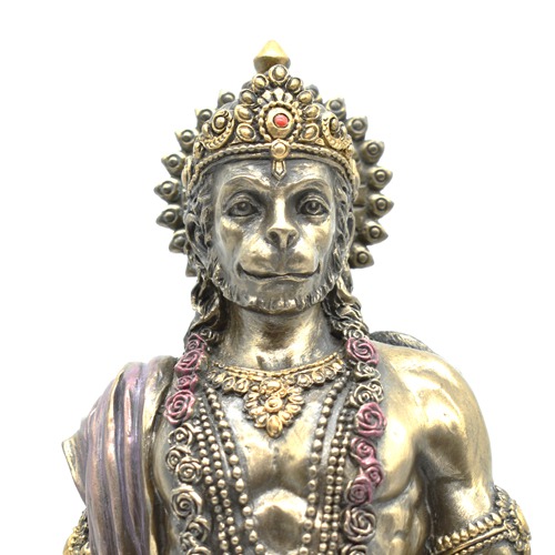 Standing Load hanuman Idol with Gada Bajrangbali Sankat Mochan Bhagwan Idol for Temple car Dashboard Home Decor Statue Gift