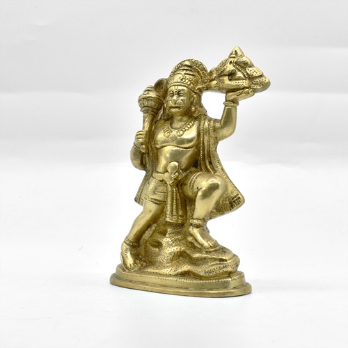 Brass Hanuman Ji Standing With Gada
