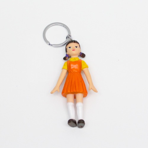 Squid Game Doll Keychain | Multicolour Hard Plastic Design Keychain for Car Bike Home Keys for Men and Women