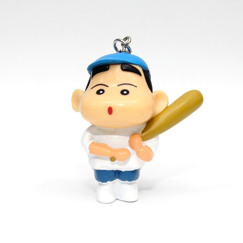 Playing Base ball Shin chan 3D Keychain | Shinchan Friends and Family Cartoon Character Plastic Keychain For Car Bike School Bags Office Keychain and  Key ring