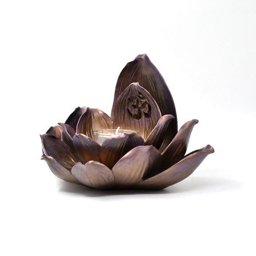 Lotus Candle Stand With Candle And Wax