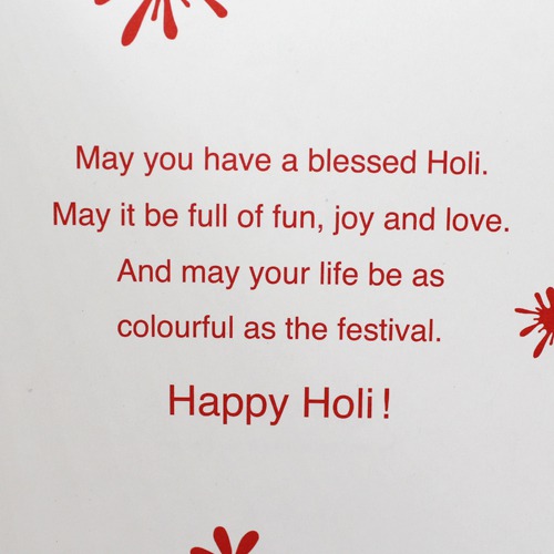 Holi Greeting Card for Friends and Relatives