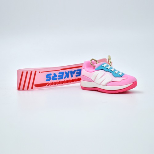 Pink 3 D Sneaker Keychain | 3D Rubber Silicone Keychain for Car & Bike Gifting with Key Ring Anti-Rust | Home Keys for Men and Women