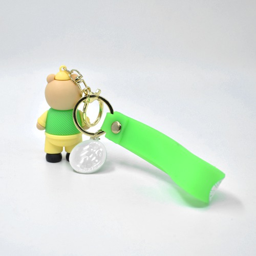 Starbucks Green Bear Keychain | 3D Multicolour Hard Plastic Design Keychain Key Ring Anti-Rust for Car Bike Home Keys for Men and Women