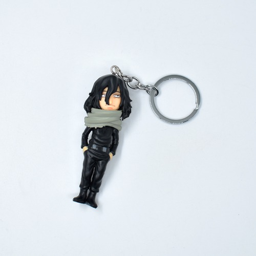My Hero Academia Aizawa Action Figure Keychain | 3D Multicolour Hard Plastic Design Keychain Key Ring Anti-Rust for Car Bike Home Keys for Men and Women