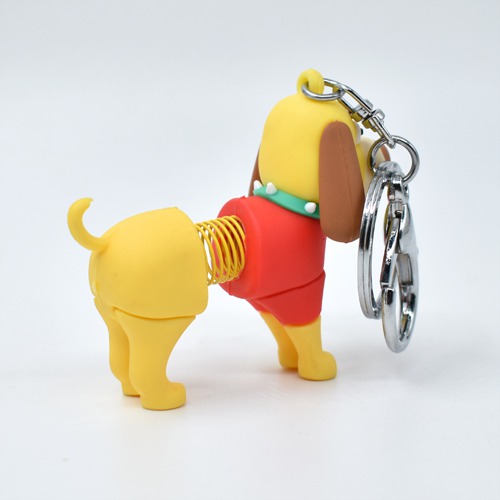 Cute Spring Dog Keychain | 3D Multicolour Hard Plastic Design Keychain Key Ring Anti-Rust for Car Bike Home Keys for Men and Women