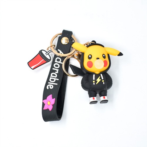 Blow Bubble Pikachu Keychain | Premium Action Character 3D Keychain For Car & Bike Gifting With Key Ring Anti-Rust