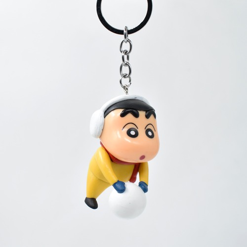 Playing in Snow Shin Chan Figure Keychain | Shinchan Friends and Family Cartoon Character Plastic Keychain For Car Bike School Bags Office Keychain and  Key ring
