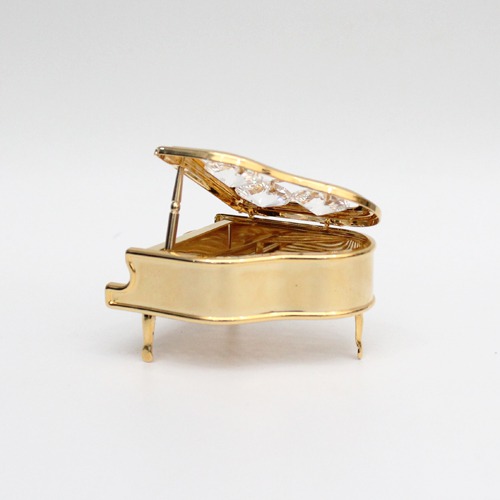 Piano Gifts Figurine Gold Plated Metal Crystal art