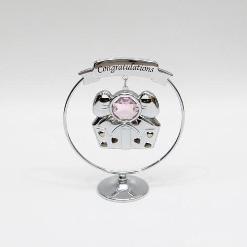 Silver Plated Gift Box Crystal Table Decoration
