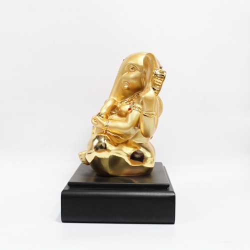 Golden Ganesh Idol For Office Decor
