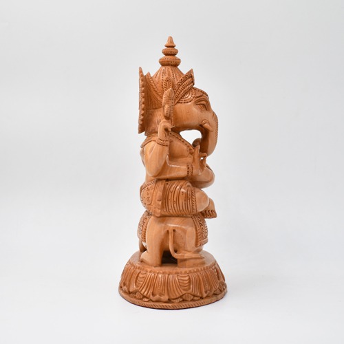 Sand Wood Beautifully Hand Carved Lord Ganesha Idol For Car Dashboard